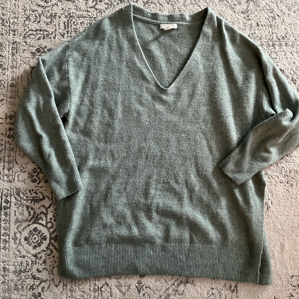 Green V-Neck Sweater